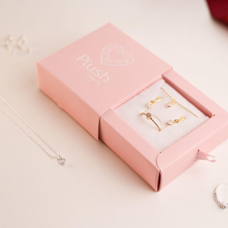 Colar Mini Coração Cristal Pendente Prata