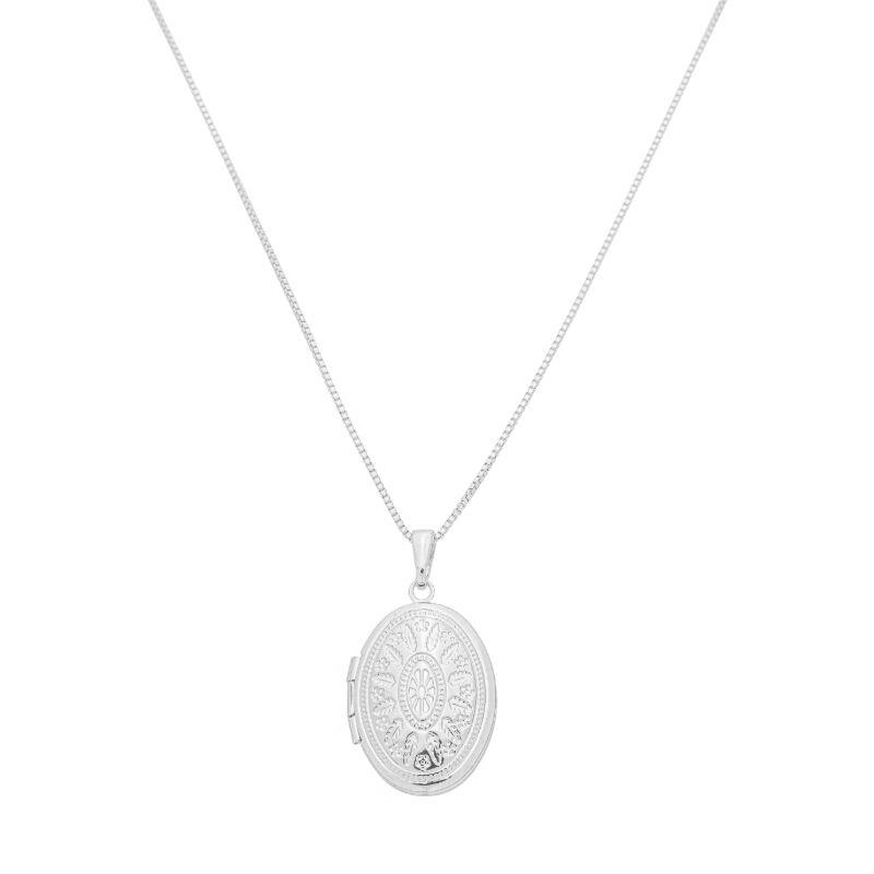 Colar Relicário Oval Prata