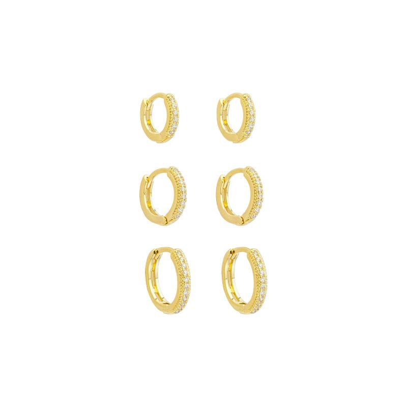 Trio Argola Elegance Ouro