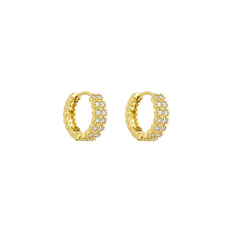 Brinco Argola Luxo Zircônias G Ouro