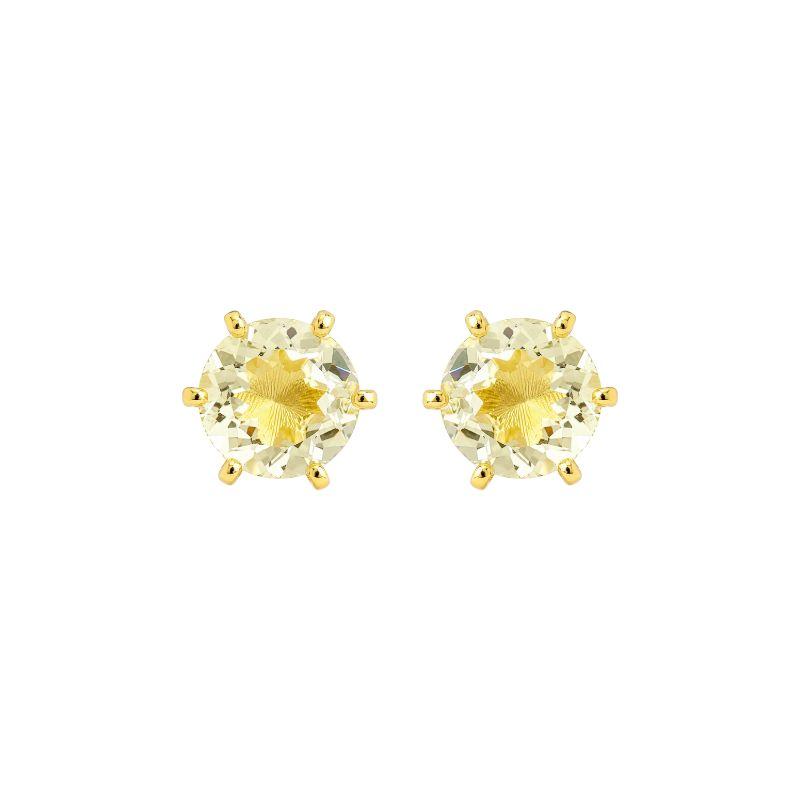 Brinco Ponto de Luz Amarelo 9mm Ouro