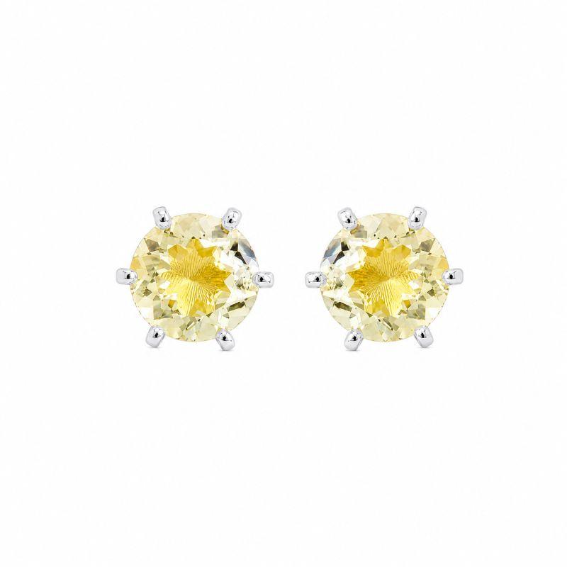 Brinco Ponto de Luz Amarelo 9mm Prata