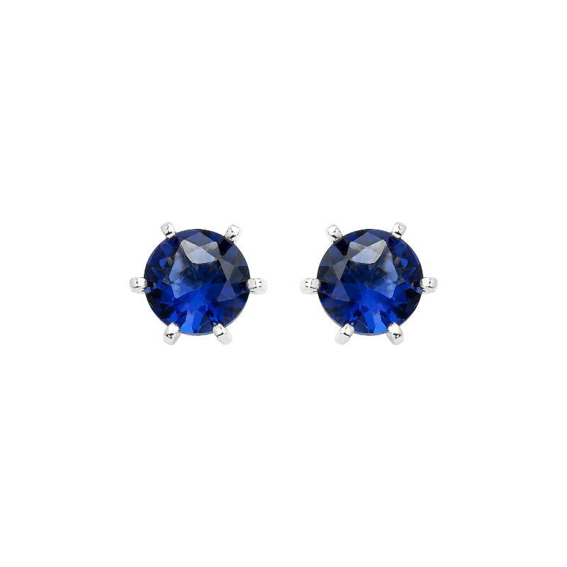 Brinco Ponto de Luz Azul 9mm Prata