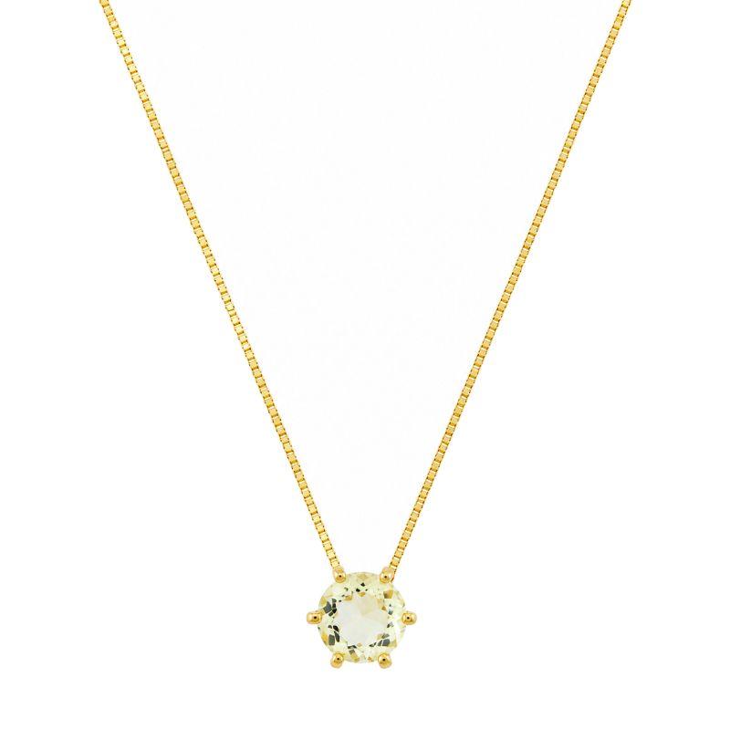 Colar Ponto de Luz Amarelo 9mm Ouro