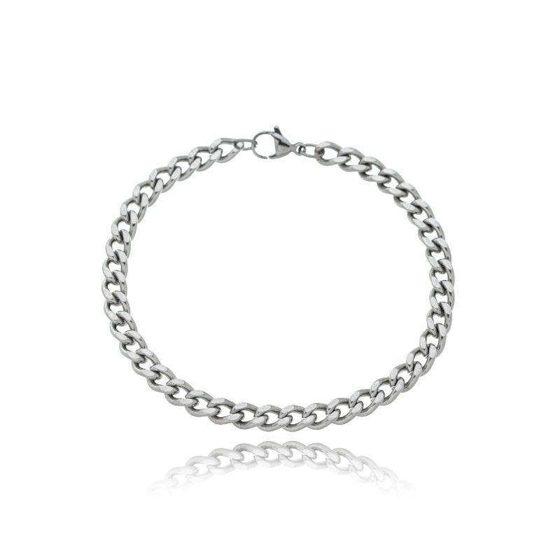 Pulseira Elo Grumet Polida Masculina Aço