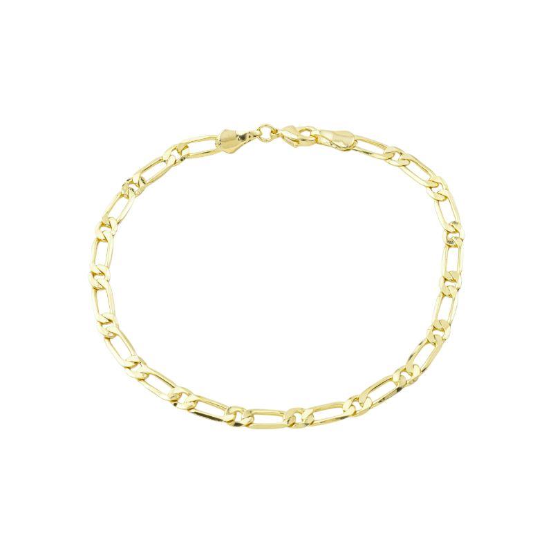 Pulseira Elos Alternados Masculino Ouro
