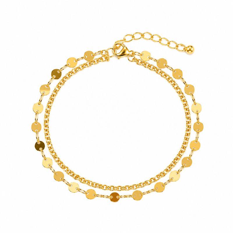 Pulseira Dupla Corrente e Medalhas Ouro