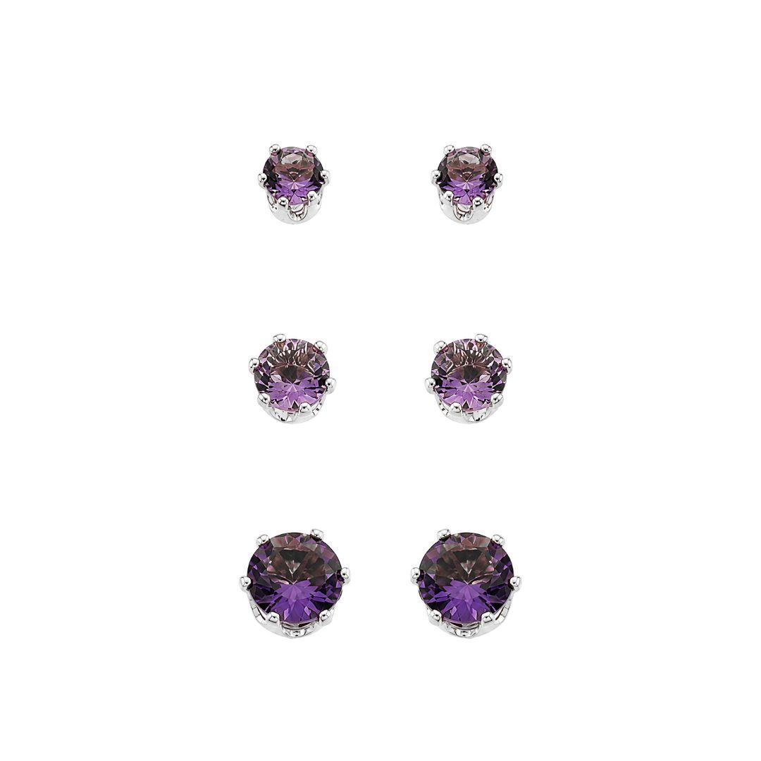 Trio Ponto de Luz Roxo Prata