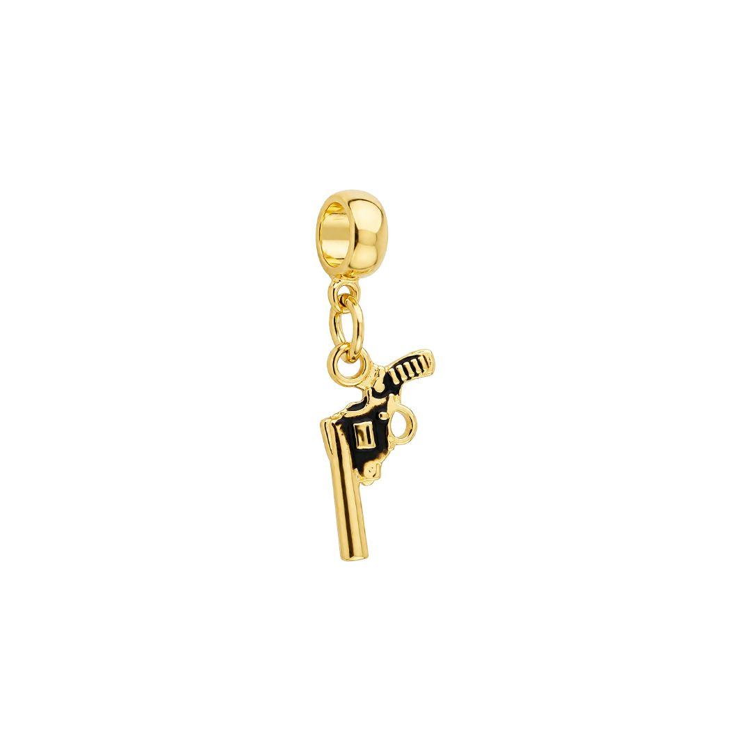 Berloque Arma Revolver Ouro