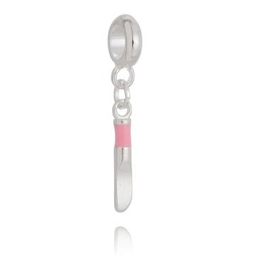 Berloque Faca Rosa Plush Prata