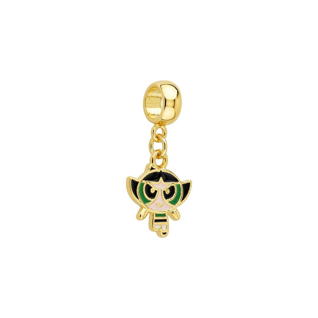 Berloque Menina Poderosa Verde Ouro
