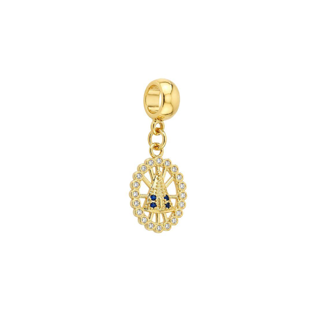 Berloque Nossa Senhora Aparecida Oval Ouro