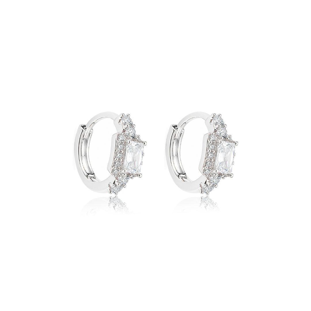 Brinco Argola Cristal Lux Prata